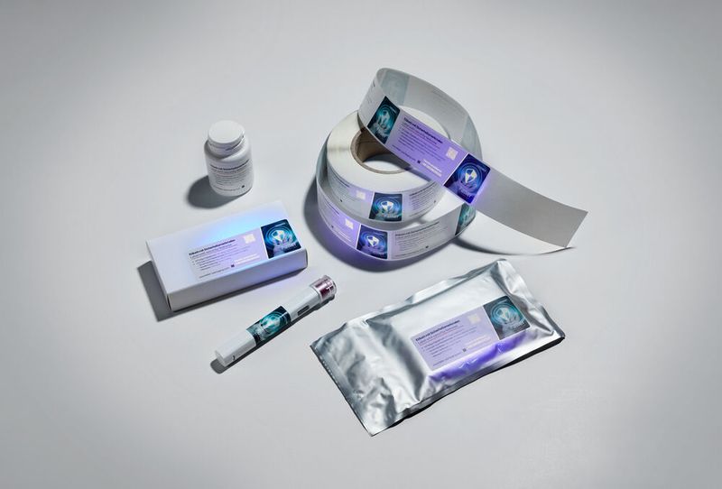 Erst unter UV-Licht sind die verdeckten Sicherheitsmerkmale auf den Etiketten, wie unsichtbare Texte, variable Daten, Codes und Symbole, lesbar.   (Bild: Faller Packaging)
