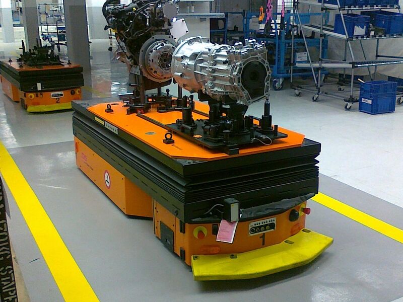 Im Volkswagen-Werk Hannover sind 17 FTF für die Triebsatz-Vormontage im Einsatz. (Bild: DS Automation)