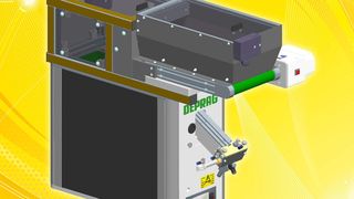 Unité d'alimentation de vis à rail élévateur et trémie à bande. (Image: Deprag)