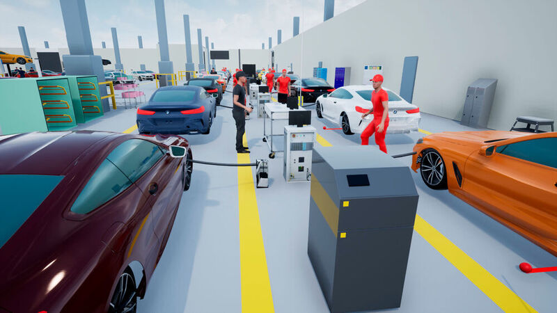 Mittels digitaler Zwillinge planen Unternehmen ihre Fabriken. Im Bild: Die virtuelle Fabrikplanung bei BMW.