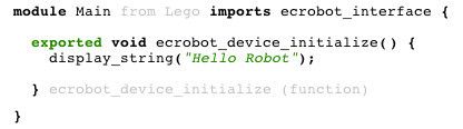 Bild 3: Hello Robot: Wir geben einen Text auf dem Display des Roboters aus. (itemis)