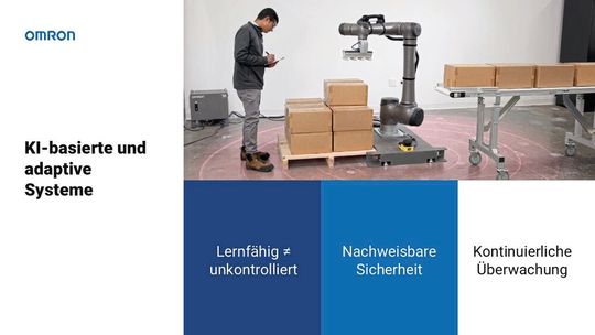 Herausforderung KI: Bei lernfähigen und adaptiven Systemen muss der Hersteller nachweisen, dass das Verhalten trotz Lernprozessen sicher und kontrollierbar bleibt.(Bild:  Omron)
