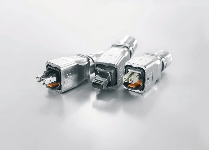 IE-Line Steckverbindern mit Steadytec- Technologie: Die vollgeschirmten Steckverbinder bieten eine Übertragungsrate bis 10 G/Bit, sind kompakt gebaut und direkt im Feld werkzeuglos konfektionierbar. (Bild: Weidmüller)