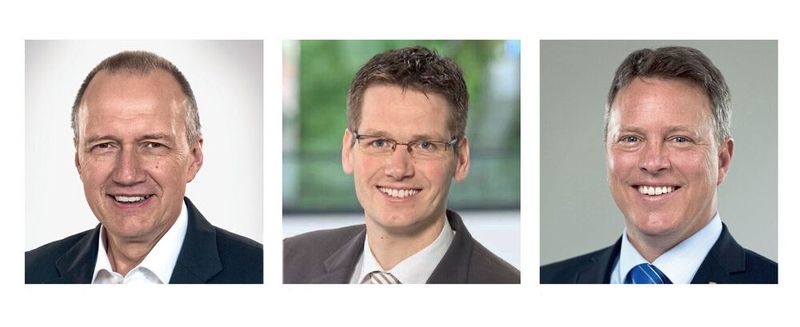 V.l.: Norbert Gemmeke, Geschäftsführer Harting Electric; Dr. Stephan Middelkamp General Manager Quality & Technologies; Ralf Klein, Geschäftsführer Harting Electronics.(Bild:  Harting)