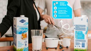 Pomurske Mlekarne füllt künftig seine fettarme Milch in aseptischen SIG Terra MidiBloc Alu-free + Full barrier Kartonpackungen ab. (Bild: SIG)