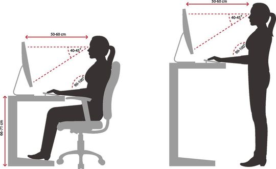 Das Wechseln der Arbeitsposition ist wichtig für gesundes Arbeiten. Die Sitz-Steh-Tische von BME können schnell und leise hoch und runter gefahren werden.(Bild:  Shutterstock)
