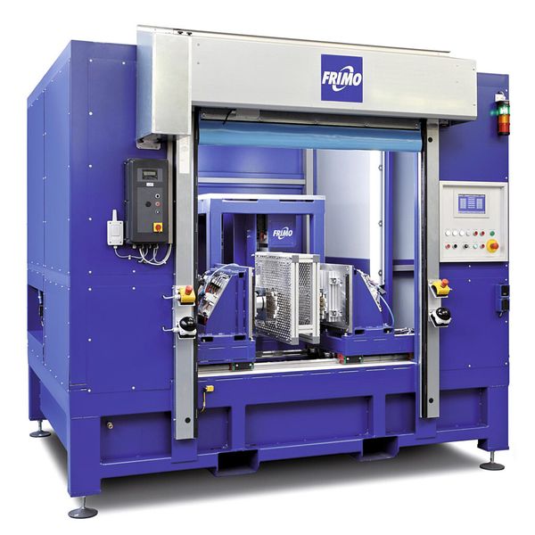Bild 2: Die Kompaktanlage Joinline IR-H „Highspeed“ von Frimo hat eine Werkzeugaufspannfläche von 600 x 400 mm. Sie schweißt durch Infrarotfügen, ohne Gas, Hochtemperatur und Schmutz. (Bild: Frimo)