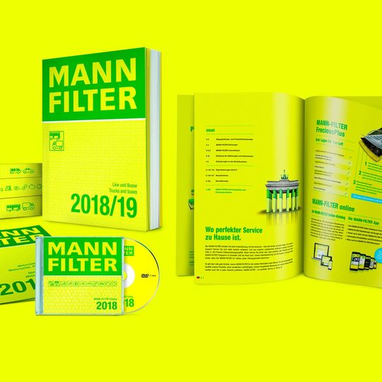 Den neuen Katalog gibt es multimedial auf Papier, DVD, im Web und als App.(Bild:  Mann+ Hummel)