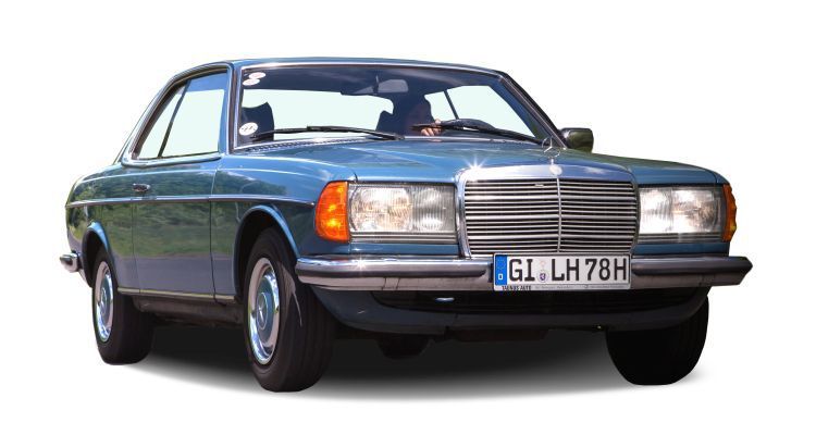 Die Baureihe 123 ist mit  fast 2,7 Millionen Fahrzeugen das bisher meistgebaute Modell von Mercedes-Benz. Das Coupée mit 2,8-Liter-Motor mit seinem 177 PS starken Doppelnocker war das Topmodell dieses Typs. (Foto: Lebenshilfe)