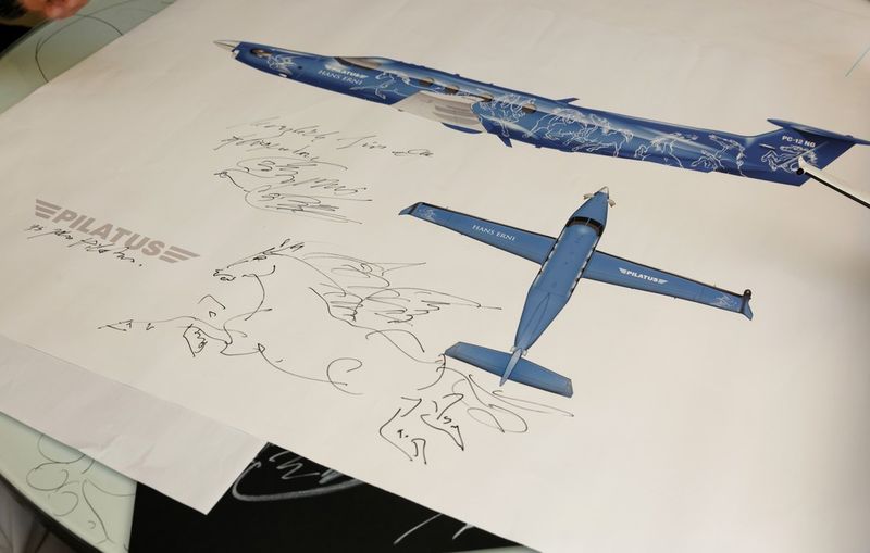 Das Layout für den PC-12 NG von Hans Erni. (Bild: Pilatus Aircraft)