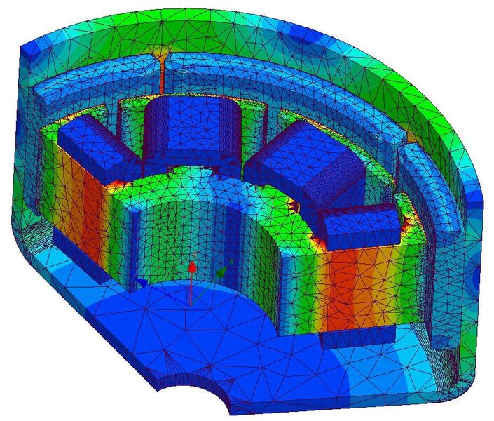 FE-Simulation leistet einen wichtigen Beitrag zur optimalen Auslegung elektrischer Antriebe. (Bild: Cadfem)