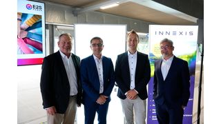 V. l. n. r.: Dr. Thomas Spies (Oberbürgermeister Universitätsstadt Marburg), Dr. Martin Egger (CEO Innexis Gruppe), Markus Stertmann (Innexis Marburg), Sasha Savic (CEO E2S Power) (Bild: Innexis)