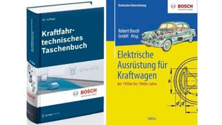 Bereits in der 30. Auflage ist das Kraftfahrtechnische Taschenbuch von Bosch erhältlich. Gänzlich neu ist das Buch „Elektrische Ausrüstung für Kraftwagen der 1950er bis 1960er Jahre“. (Bild: Bosch)