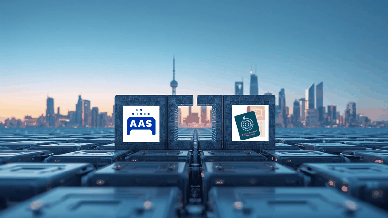 Die Verwaltungsschale (AAS) und der Digitale Produktpass (DPP) bilden zusammen mit eindeutiger Identifikation (IEC 61406) und Digitalen Zwillingen die Grundlage für maschinenlesbare Lifecycle‑Daten, automatisierte Compliance, Interoperabilität und zirkuläre, datengetriebene Geschäftsmodelle.(Bild:  Pepperl+Fuchs)