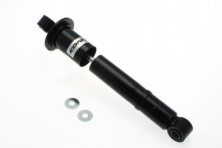 Gleiche Technik, andersfarbige Verpackung: Die Dämpfer der Classic-Reihe entsprechen denen der roten Reihe. Lediglich die Lackierung erfolgt in schwarz. (Bild: Koni)