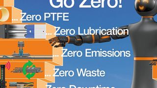 Unter dem Motto „Go Zero Lubrication“ präsentiert igus in diesem Jahr 277 schmierfreie Kunststoff-Innovationen: von PTFE-freien Werkstoffen bis hin zum humanoiden Roboter.  (Bild: Igus)