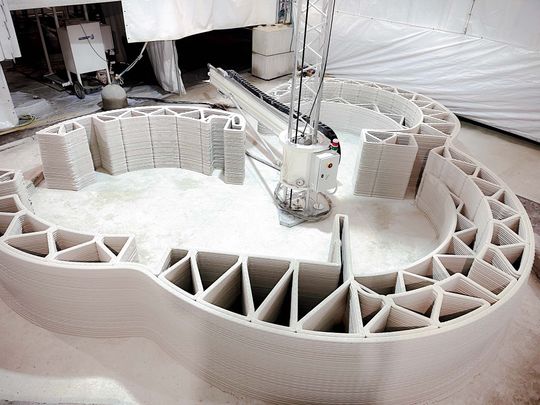 Ol Casél am Flughafen Bergamo wurde mit Crane WASP realisiert, einem modularen 3D-Drucksystem.(Bild:  WASP)