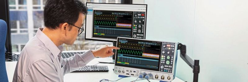 R&S MXO 4 oscilloscope: It features an update rate exceeding 4.5 million waveforms/s to discover even infrequent events. Beside it is ideal
for any engineering workspace. R&S MXO 4 oscilloscope: It features an update rate exceeding 4.5 million waveforms/s to discover even infrequent events. Beside it is ideal
for any engineering workspace.