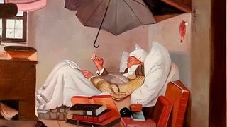 Das ist zwar nicht der „Eingebildete Kranke" von Molière, sondern der „Arme Poet“ von Carl Spitzweg, passt aber irgendwie zum Kopfkino, wenn es um die Hausbesuche von Tesla-Entscheidern bei zu oft fehlenden Mitarbeiter aus Grünheide geht. Tesla steht zu diesen Aktionen ... (Bild: C. Spitzweg)