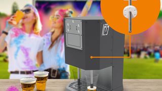 Das ist der Bierzapfroboter von Two One Beer aus Österreich. Damit der automatische Erfrischungsspender überhaupt entwickelt werden konnte, wurde auf Antriebstechnik der Dryspin-Serie von Igus zurückgegriffen. Lesen Sie hier, welche Hürden zu nehmen waren. (Bild: Igus / Two One Beer)