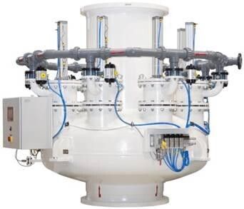 Filtereinheit aus acht Sieben mit Reinigungsmechanismen. (Bild: SAB)