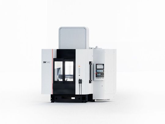 Die BA 342 ermöglicht durch vier parallel arbeitende Spindeln maximale Produktivität bei hoher Energieeffizienz und zeigt mit Anwendungen aus Medizintechnik und humanoider Robotik ihre branchenübergreifende Flexibilität(Bild:  Schwäbische Werkzeugmaschinen)