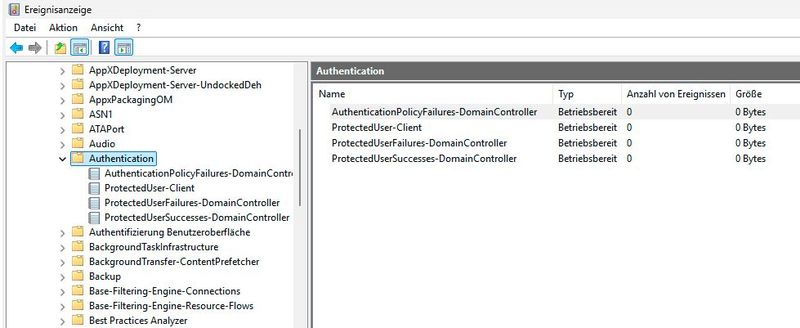 Protected Users lassen sich über eigene Ereignisprotokolle überwachen. (Bild: Joos)