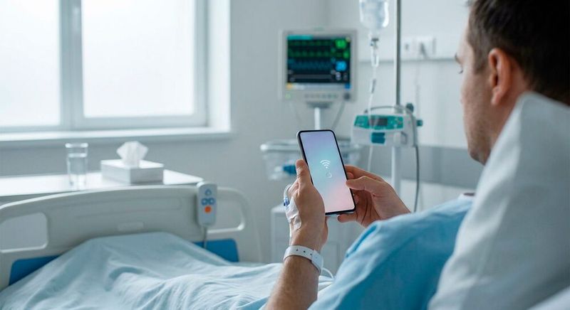Noch kein Standard: Nicht alle Krankenhäuser in Deutschland bieten ihren Patienten kostenloses WLAN an.(Bild:  Gemini / KI-generiert)