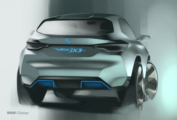 Der BMW Concept iX3: angetrieben von einem 200-kW-E-Motor und dank 70-kWh-Akku mit einer Reichweite von 400 km. (BMW)