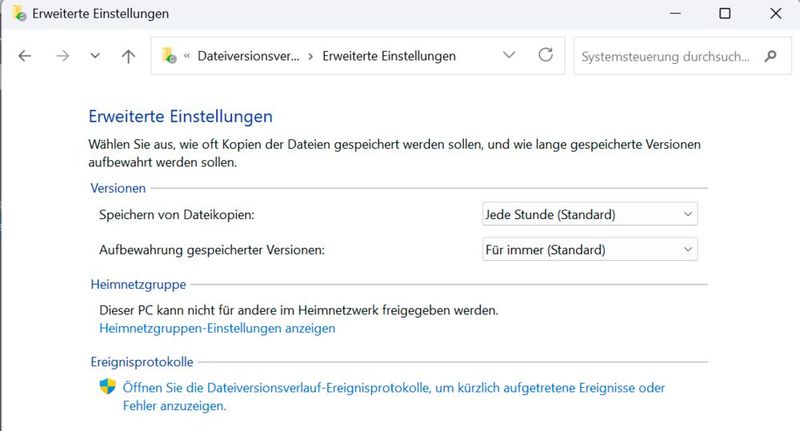 Bereinigung und Verwaltung des Dateiversionsverlaufs über GUI und Kommandozeile(Bild:  Thomas Joos)