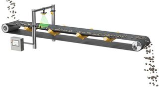 Mit Hilfe von 2D-Radar und Ultraschalltechnologien tastet Conti Load Sense das Material und den Fördergurt aus verschiedenen Winkeln ab. (Bild: Continental)