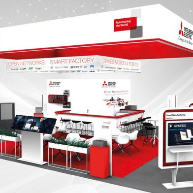 Smart Digitalisieren: der Mitsubishi Electric Stand in Halle 6 Stand 348.  (Bild: Mitsubishi Electric)