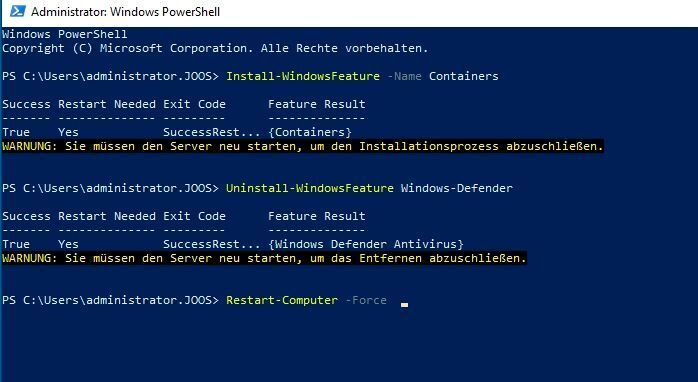 Die Unterstützung für Container wird in Windows als zusätzliches Feature installiert. (Joos / Microsoft)