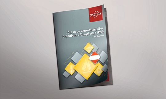 Info-Broschüre zur neuen Verordnung über brennbare Flüssigkeiten 2023 in Österreich(Bild:  Asecos)