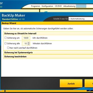 Konfigurieren des Sicherungsintervalls in Backup Maker.(Bild:  Joos (Screenshot))