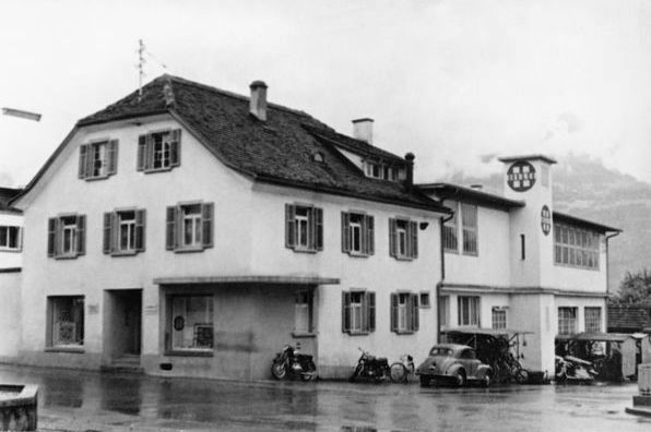 Das Gründungshaus von Hilti: In diesem Gebäude in Schaan gründeten die Brüder Eugen und Martin Hilti 1941 die Hilti Maschinenbau OHG. (Liechtensteinisches Landesarchiv Vaduz/Walter Wachter)