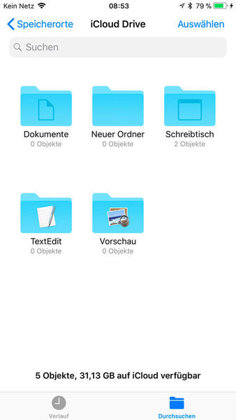 Auf iPhones/iPads lassen sich Dateien in iCloud Drive genauso nutzen, wie in macOS X. (Apple / iCloud.com)