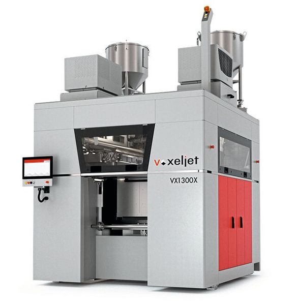 Der VX1300-X 3D-Drucker ist ein auf die additive Massenfertigung ausgelegter 3D-Drucker. Eine Prozesseinheit ermöglicht bidirektionales Beschichten und gleichzeitiges Bedrucken des Baufeldes. Damit erreicht der VX1300-X beispiellos kurze Schichtzeiten und hohe Output-Volumina.  (Bild: Loramendi)