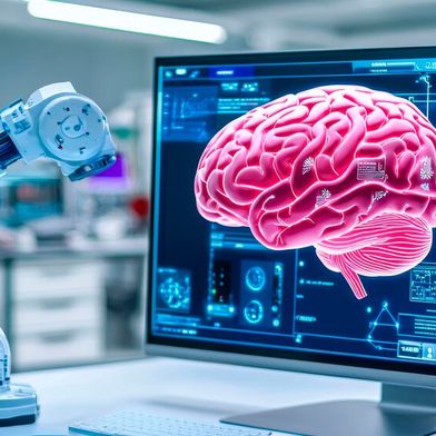 A robot that can accurately implant electrodes in the micrometer range into tissue is very likely the only realistic way forward for the medical technology "Brain-Computer Interface". (Image: ©typepng - stock.adobe.com)
