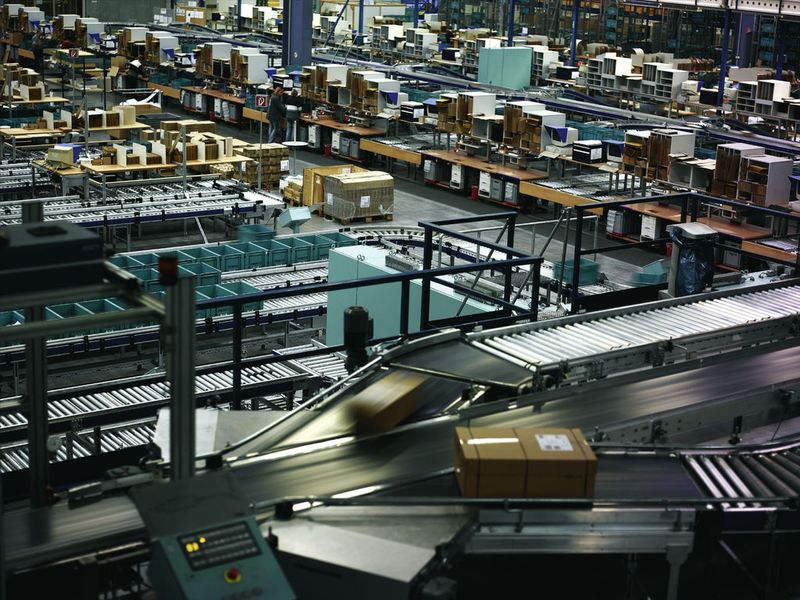 Packet über Packet: 120 Tonnen Automatisierungstechnik täglich: Vom größten Regional Service Center in Rohrbach aus werden Kunden europaweit und Landesgesellschaften von Festo weltweit termingerecht beliefert – für 21 Länder Europas sogar kundenindividuell innerhalb 24 Stunden bis maximal 72 Stunden. (Festo)