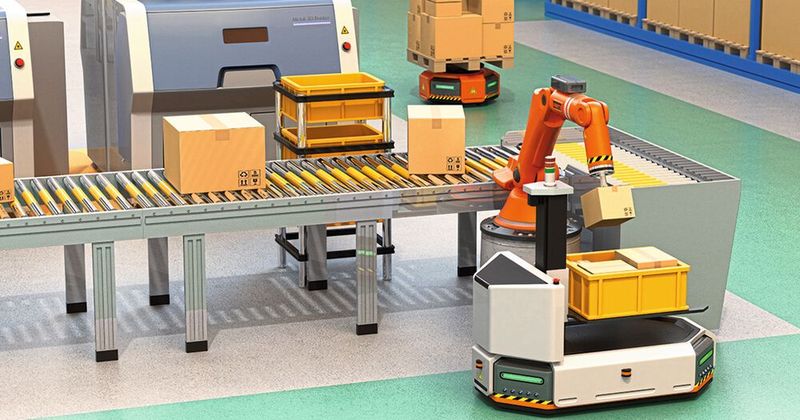 Erste Ideen für den Einsatz von Time of Flight in der Industrie sind Robot/Cobot-Arme: Die Kamera erkennt die Entfernung einer oder mehrerer Personen zum gefährlichen Aktionsbereich des Robot/Cobot-Arms und kann die Geschwindigkeit reduzieren.  (Bild: Analog Devices)