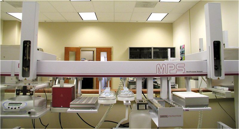 Abb. 2: Zur Probenvorbereitung und Extraktion von Phthalaten aus Polymerproben eingesetzter Gerstel-Multi-Purpose-Sampler (MPS XL) mit Filter-Option. (Bild: Gerstel/[1])