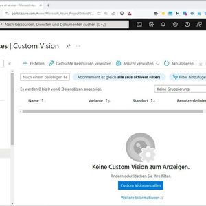 Eine neue Custom-Vision in den Azure AI-Services. Für Tests eignet sich der Tarif „Fee S0“. Für Training und Vorhersage könnte man auch abweichende Tarife wählen.(Bild:  Drilling / Microsoft)