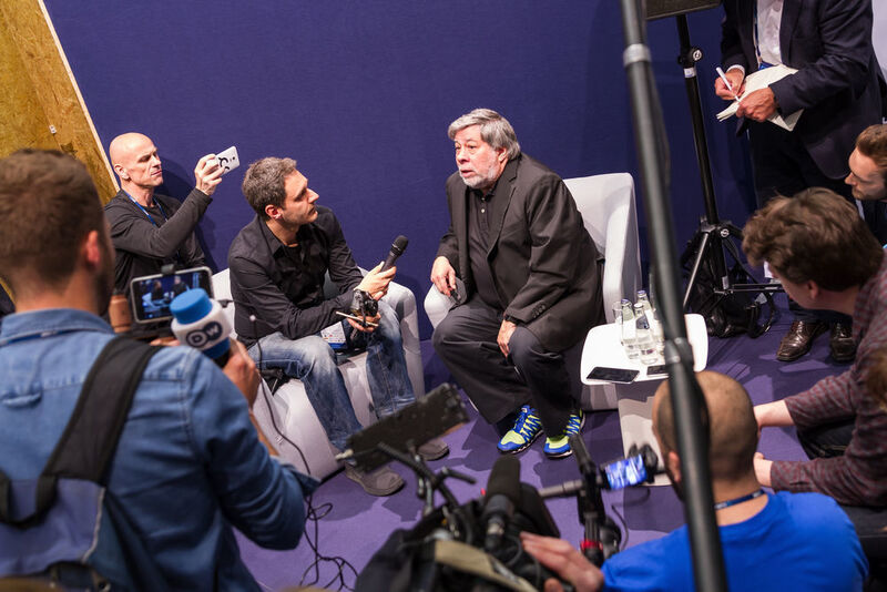 Gegen Ende des dritten Tages das Highlight: Steve Wozniak zu Besuch in Berlin. (© CUBE GmbH | Photo: Dennis Wartenberg)
