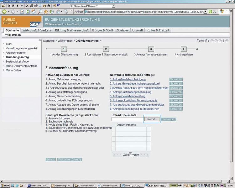 Dynamisch generiert das SAP-System die Eingabefelder für die notwendigen Angaben (Quelle: SAP) (Archiv: Vogel Business Media)