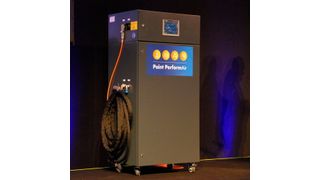 Der Paint PerformAir von Akzo Nobel verspricht höhere Effizienz für die Lackierkabine dank temperierter und befeuchteter Druckluft. (»Fahrzeug+Karosserie«/ Wenz)