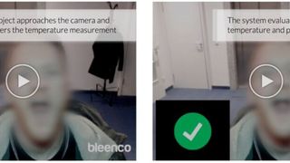 Eine Kamera erkennt Gesten, eine zweite misst die Temperatur: So kann innerhalb von Sekunden überprüft werden, ob jemand Symptome zeigt. (Bleenco)