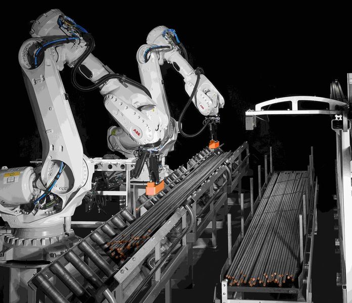 KASTO Maschinenbau - Stabmaterial aus Lagerkassetten mit innovativer Greifstrategie für 3-dimensionale und nicht orientierte Objekte. Der bis zu 6 m lange Kassetteninhalt wird 3-dimensional mit mehr als 9 Mio. Messpunkten erfasst und vom Algorithmus verarbeitet – ganz ohne Programmierung oder Teach-In durch den Anwender. KASTOpick bar ist für eine hohe Materialvielfalt wie Flach-, Vierkant-, Rundmaterial, Rund- und Profilrohre geeignet. (Bild: KASTO Maschinenbau GmbH & Co. KG)