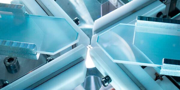 Der Detektor zum Nachweis der Photonen ist mit zwei Resonatoren ausgestattet, die jeweils aus zwei Spiegeln bestehen. Zwischen den Resonatoren wird ein Atom eingefangen.(Bild:  Christoph Hohmann)