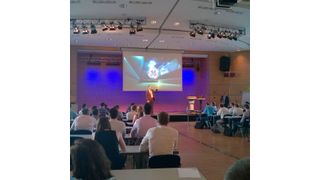 Additive Revolution in vollem Gang – So lautete das Thema des 3. Keynote-Vortrages von Sean Keith, GE Additive (Bild: D.Quitter / konstruktionspraxis)